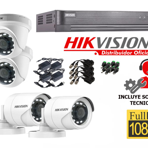 Kit de 4 Cámaras Full hd Hikvision 7204_kit4