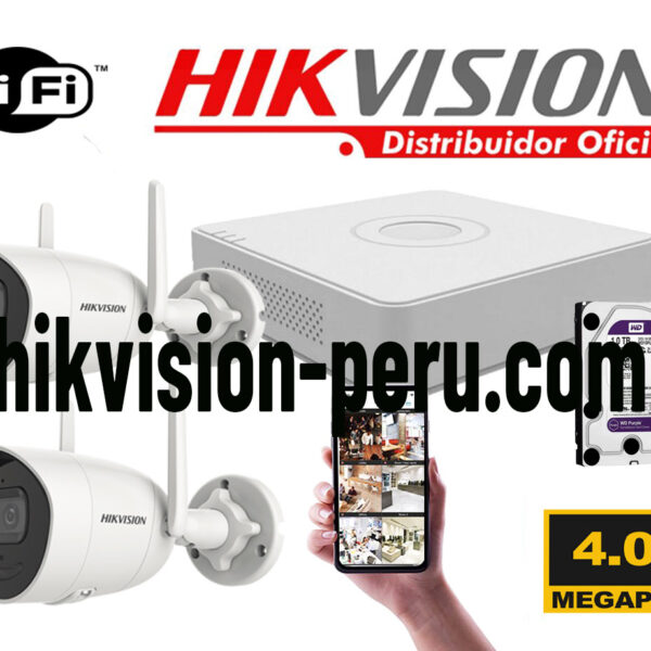 Kit  2 Cámaras IP WIFI Exterior Hikvision 4 Megapixeles con Audio y Bocina