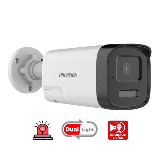 Hikvision DS-2CE19K0T-LXTS Cámara Tubo 5 Megapíxeles 3K  c/audio 2 vías Parlante y Alarma/Sirena Infrarrojo 80 mts Lente 6mm