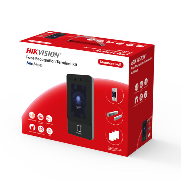 HIKVISION DS-KAS342  Kit de  Control de Acceso / Fuente 12 Vcd 2 A, Botón de Salida y Chapa Magnética 600 Lbs , incluye Terminal DS-K1T342MFWX