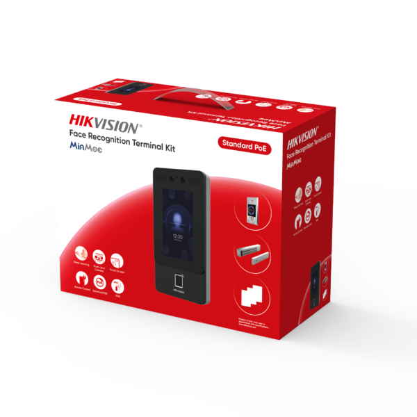 HIKVISION DS-KAS342  Kit de  Control de Acceso / Fuente 12 Vcd 2 A, Botón de Salida y Chapa Magnética 600 Lbs , incluye Terminal DS-K1T342MFWX